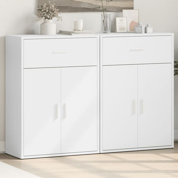 vidaXL Sideboard White Engineered wood Standard Sideboard Rectangular