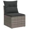 vidaXL Garden Sofa Set Grey PE Rattan, Tempered Glass, Powder-Coated Steel