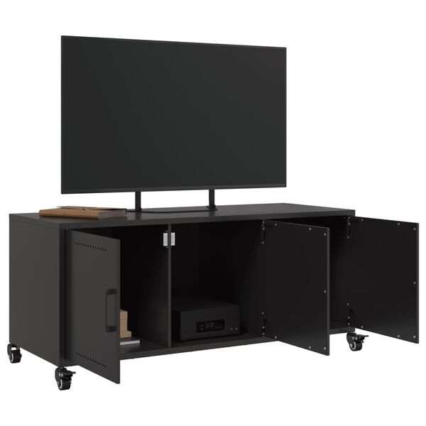 vidaXL TV Cabinet Black Cold-rolled steel Medium TV Cabinet
