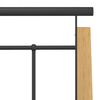 vidaXL Bed Frame Black and Light Oak Powder-coated metal, solid oak wood