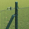 vidaXL Fence with Posts Green 39.4" x 984.3" Steel