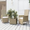 vidaXL Garden Lounge Set Beige Poly Rattan, Steel, Tempered Glass