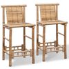vidaXL Counter Stools Set of 2 Bamboo Standard Durable Bar Stool