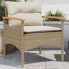 vidaXL 3 Piece Patio Sofa Set with Cushions Beige Poly Rattan