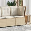 vidaXL Patio Sofa Beige PE rattan Single Adjustable Feet Garden Sofa