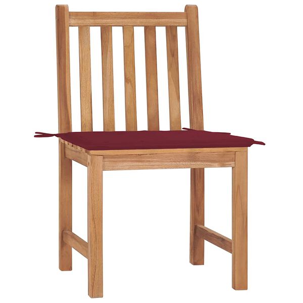 vidaXL Patio Chairs 2 pcs with Cushions Solid Teak Wood