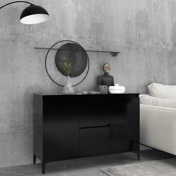 vidaXL Sideboard Black 40.2"x13.8"x27.6" Engineered Wood