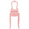 vidaXL Dressing Table Set with Stool Pink 19.7x23.2x53.5" Paulownia Wood