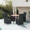 vidaXL Garden Dining Set Black Solid Acacia Wood Standard