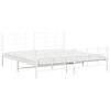 vidaXL Bed Frame White Powder-Coated Steel Full Bed Frame Rectangular