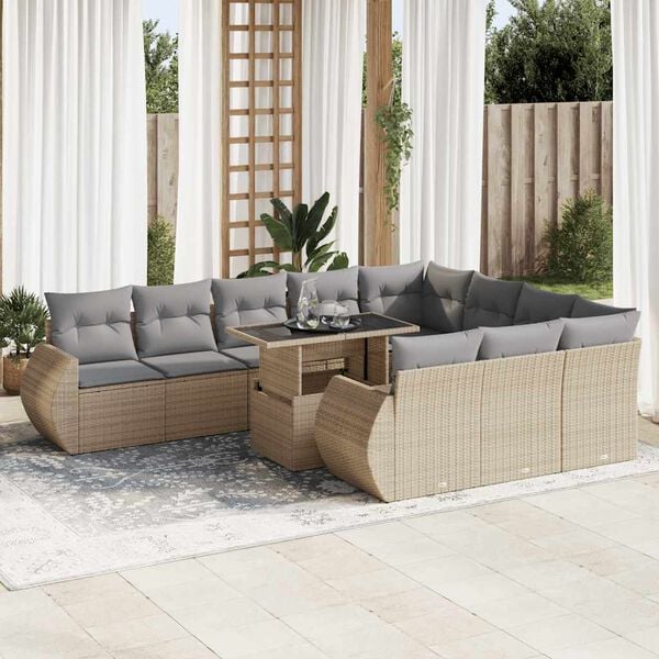 vidaXL Garden Sofa Set Beige