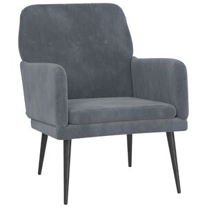 vidaXL Armchair Dark grey Velvet (100% polyester), metal, plywood Medium