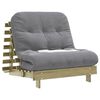 vidaXL Futon Sofa Bed Grey Solid pine wood and polyester