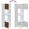 vidaXL Oven Cabinet Set of 2 Brown Oak Engineered Wood Tall, Slim