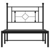 vidaXL Metal Bed Frame without Mattress with Headboard Black 35.4"x78.7"