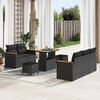 vidaXL Garden Sofa Set with Cushion 10 pcs Black Poly Rattan