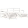 vidaXL Garden Sofa Set White Solid Pine Wood Set of 5 Modular