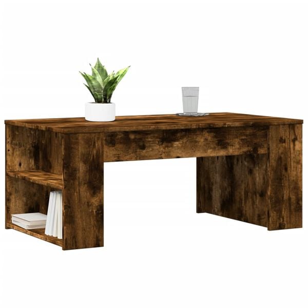 vidaXL Coffee Table Smoked Oak Engineered Wood Small Coffee Table