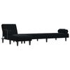 vidaXL L-shaped Sofa Bed Black Velvet (100% polyester), plywood Large