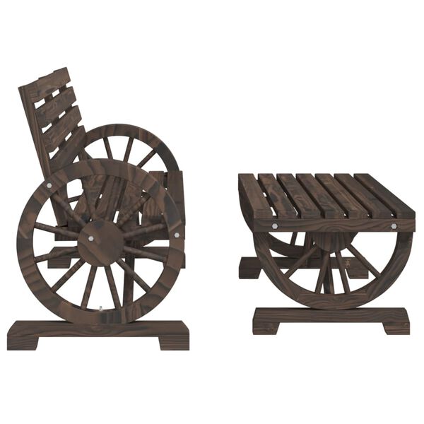 vidaXL Garden Lounge Set Burnt Wood Solid fir wood Two-piece set