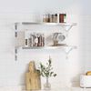 vidaXL Wall Shelf Silver Stainless Steel 29.5 in x 9.3 in x 1.2 in