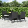 vidaXL Garden Dining Set Black
