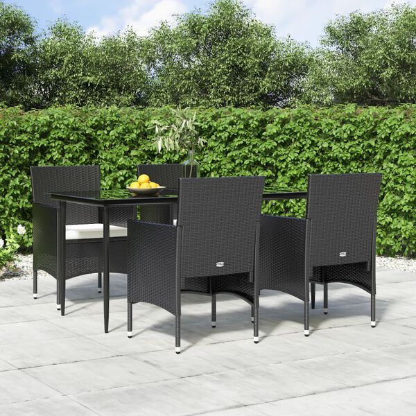 vidaXL Garden Dining Set Black