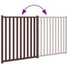 vidaXL Dog Gate Set of 2 Brown Oak Solid Fir Wood Medium Foldable
