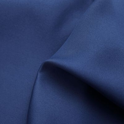 vidaXL Blackout Curtains with Rings 2 pcs Navy Blue 54"x63" Fabric