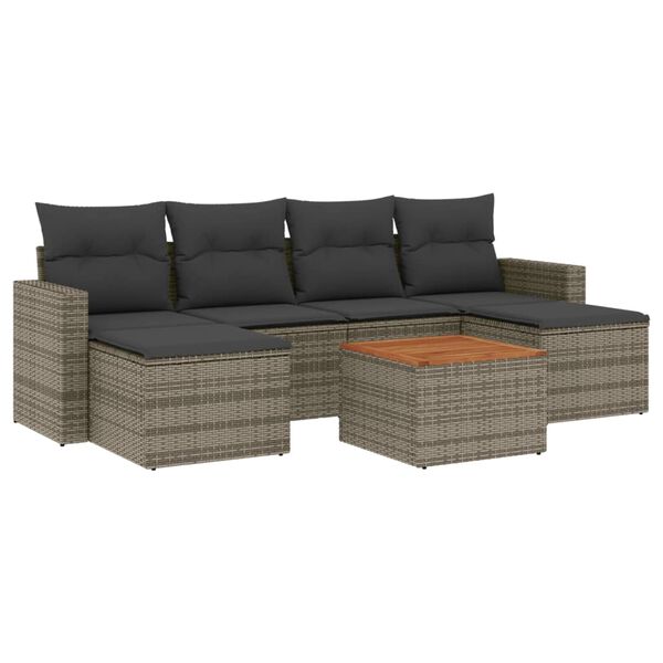 vidaXL Garden Sofa Set Gray