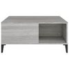vidaXL Coffee Table Grey Sonoma Engineered Wood, Metal 31.5 in