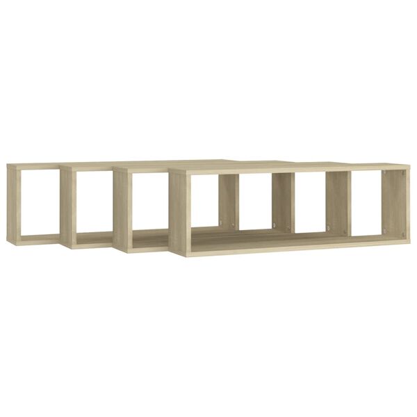 vidaXL Wall Shelf Set of 4 Sonoma Oak Engineered Wood 31.5x5.9x10.4 in