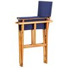 vidaXL Chair Set of 2 Natural wood color and Blue