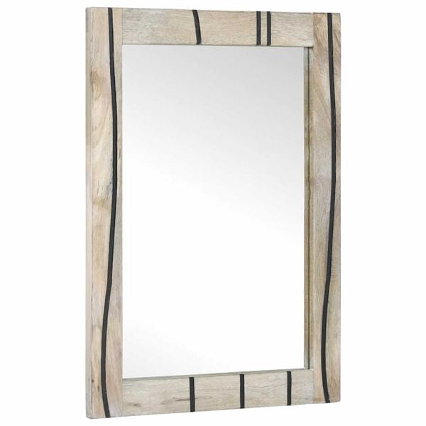 vidaXL Bathroom Mirror with Mirror Brown 27.56 x 19.69 x 0.98 in