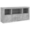vidaXL Sideboard Concrete grey Engineered wood, glass Medium Sideboard