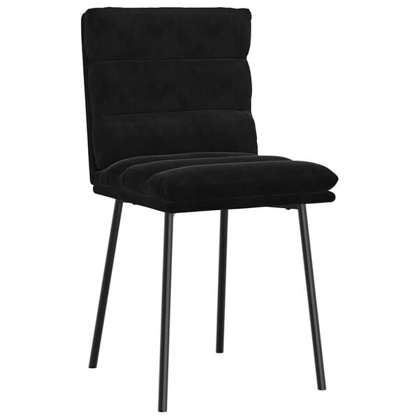 vidaXL Dining Chair Set of 4 Black Velvet (100% polyester), plywood, metal