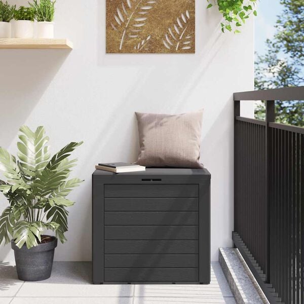 vidaXL Patio Storage Box Anthracite 23.0x18.1x21.7" Polypropylene