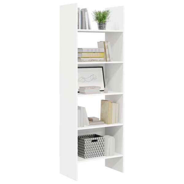 vidaXL Book Cabinet White Engineered Wood Tall Book Cabinet