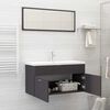 vidaXL Bathroom Furniture Set Grey Engineered wood, acrylic