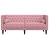 vidaXL Chesterfield Sofa with Bolsters 2-Seater Pink Velvet