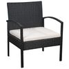 vidaXL Sofa Set Black PE rattan, powder-coated steel, 100% polyester, glass