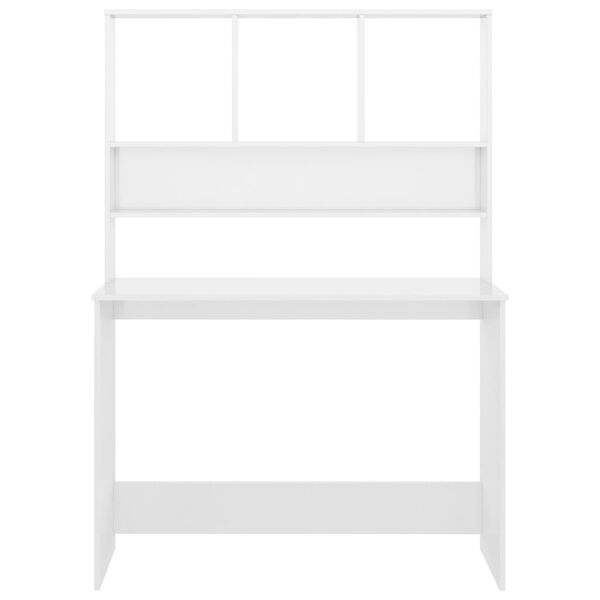 vidaXL Desk High gloss white Engineered wood Compact Desk Rectangular