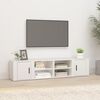 vidaXL TV Cabinet Set of 2 White Engineered Wood Medium TV Cabinet