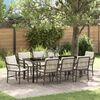 vidaXL Garden Dining Set with Cushion 9 pcs Brown Poly Rattan