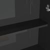 vidaXL Mirror Cabinet Shiny black MDF with melamine surface, glass Medium
