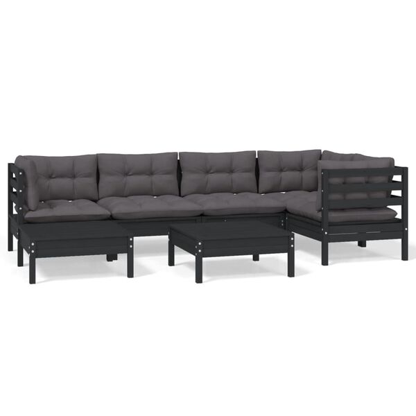vidaXL Garden Lounge Set Black, Anthracite