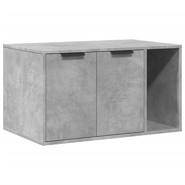 vidaXL Cat Litter Box Enclosure Concrete grey Engineered wood One Size