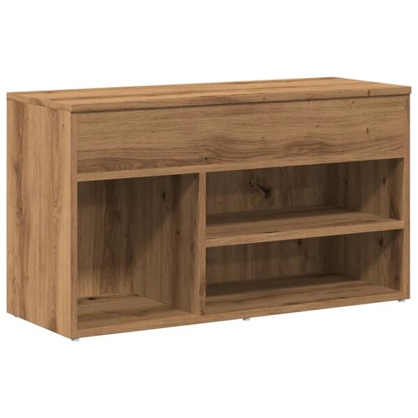 vidaXL Shoe Bench Artisan Oak Engineered wood Medium Shoe Storage Bench