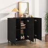 vidaXL Sideboard Black Engineered Wood Medium Sideboard Rectangular