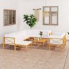 vidaXL Garden Lounge Set Cream, Natural Teak
